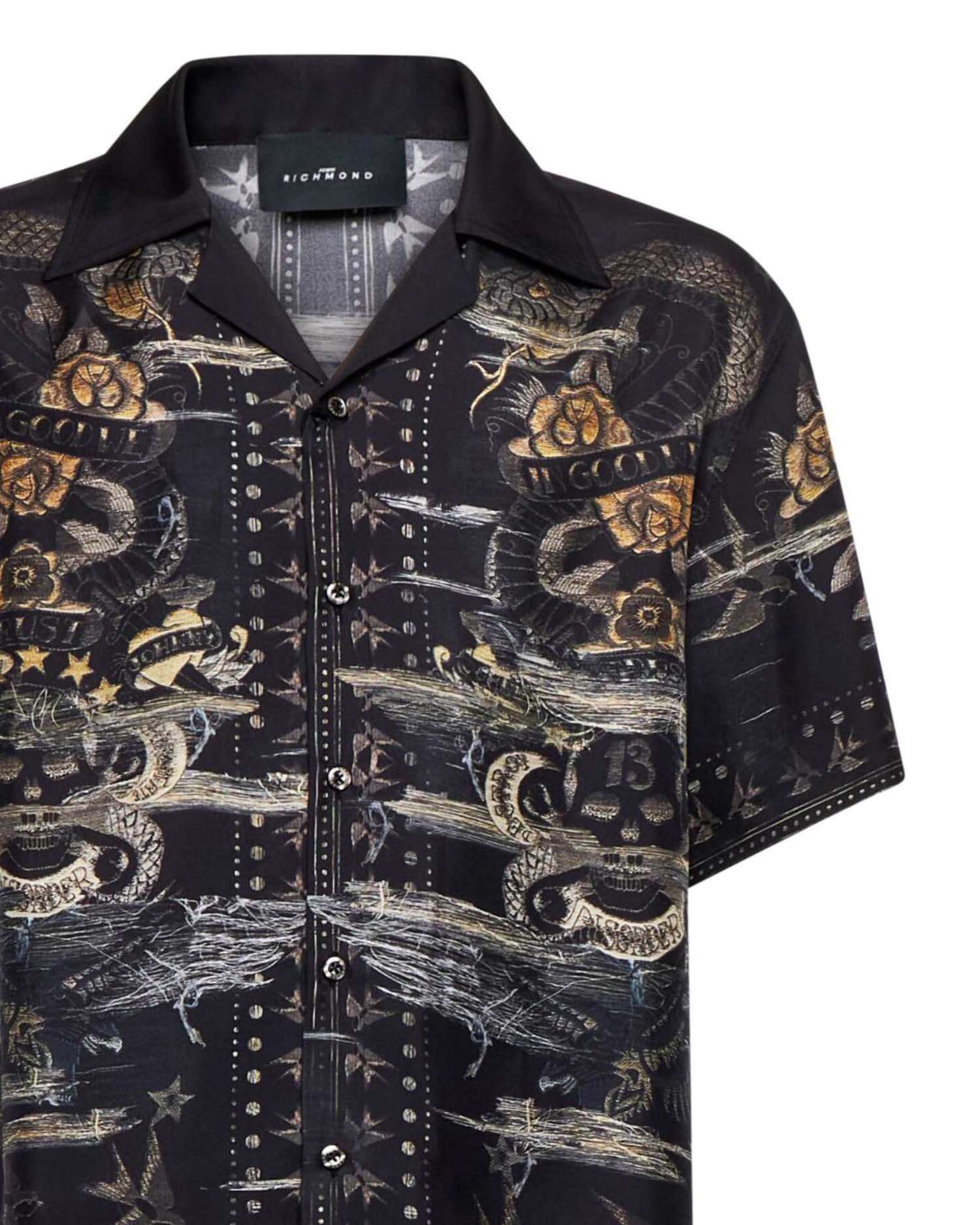 Camicia a maniche corte con stampa decorativa Camicia