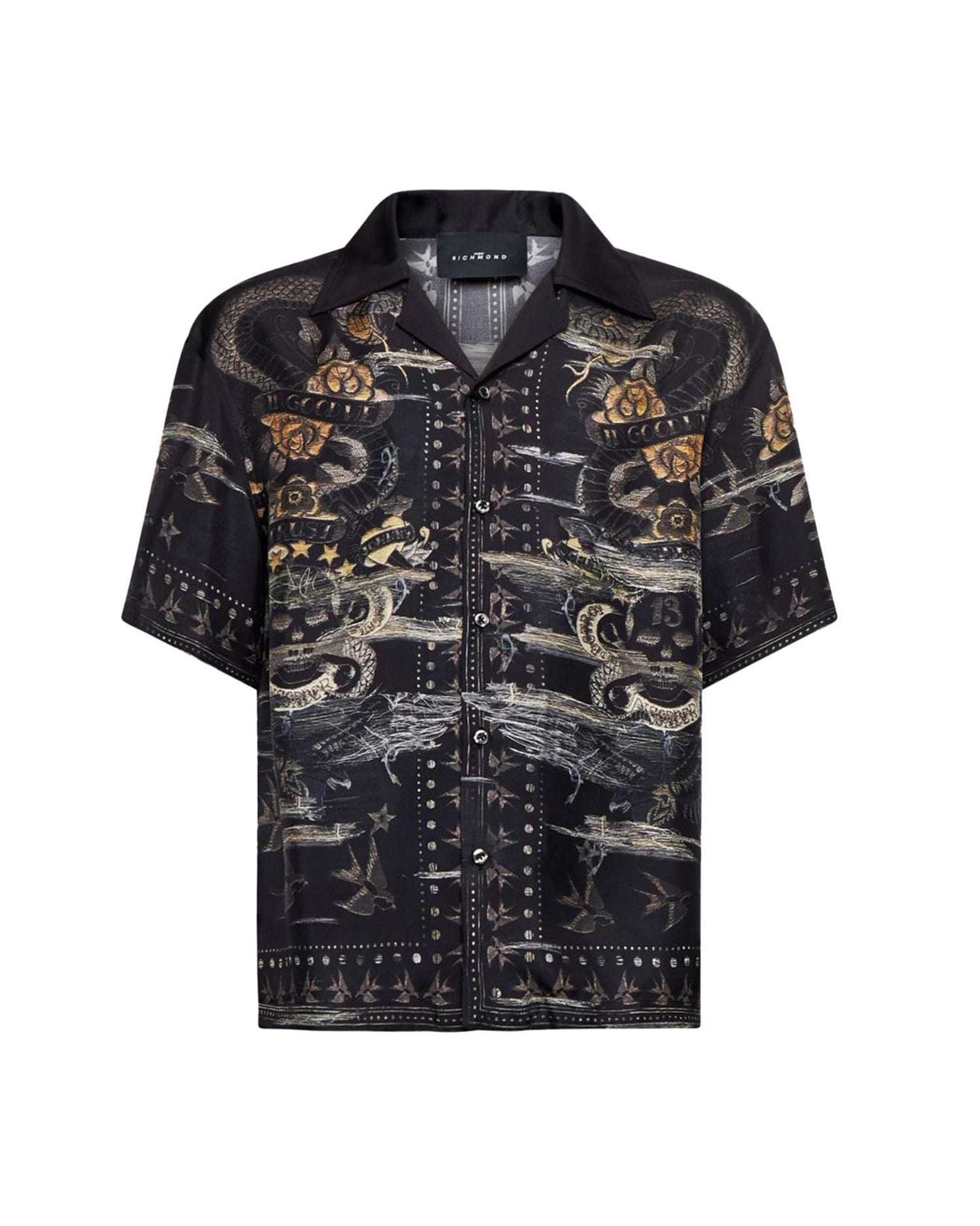 Camicia a maniche corte con stampa decorativa Camicia