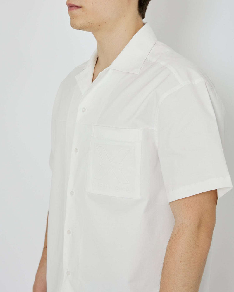 Shirt with tone sur tone embroidered logo on the front