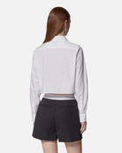 Camicia cropped bianca con tasca applicata Camicia