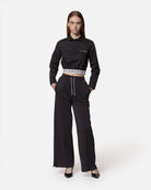 Camicia cropped nera con logo Richmond X Camicia