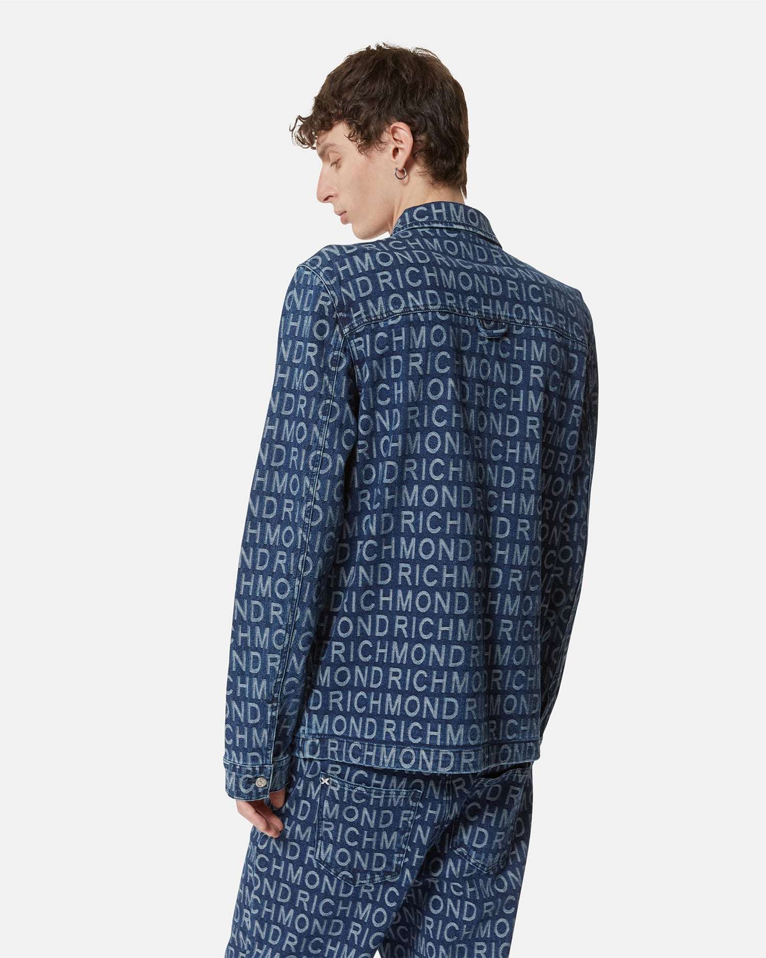 Camicia in denim con logo all-over Camicia