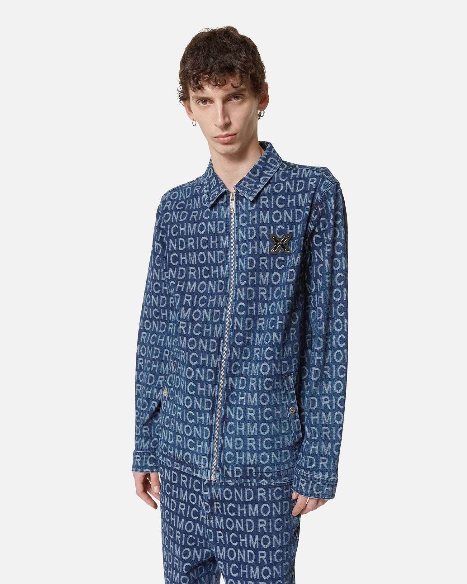 Camicia in denim con logo all-over Camicia