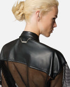 Camicia in rete con dettagli in pelle Camicia