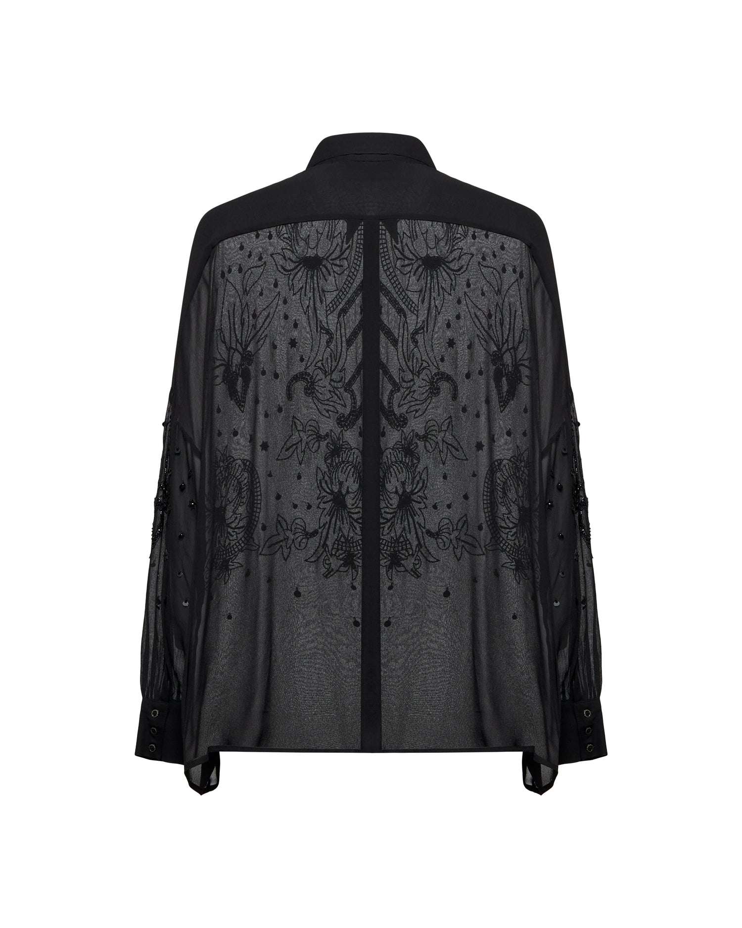 Camicia oversize con dettagli ricamati e luminosi Camicia