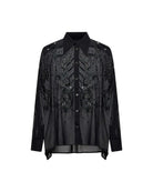 Camicia oversize con dettagli ricamati e luminosi Camicia