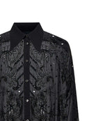 Camicia oversize con dettagli ricamati e luminosi Camicia