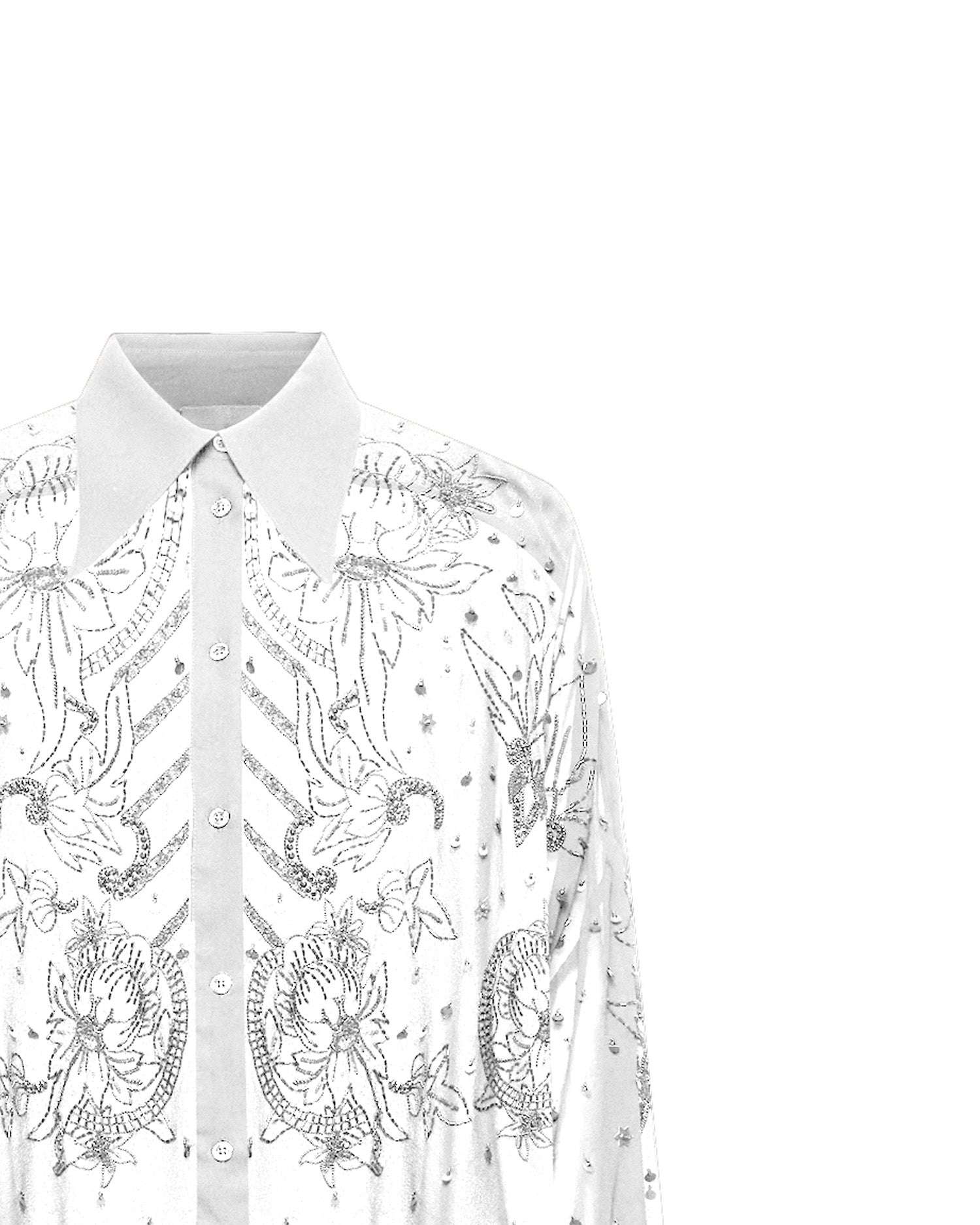 Camicia oversize con dettagli ricamati e luminosi Camicia