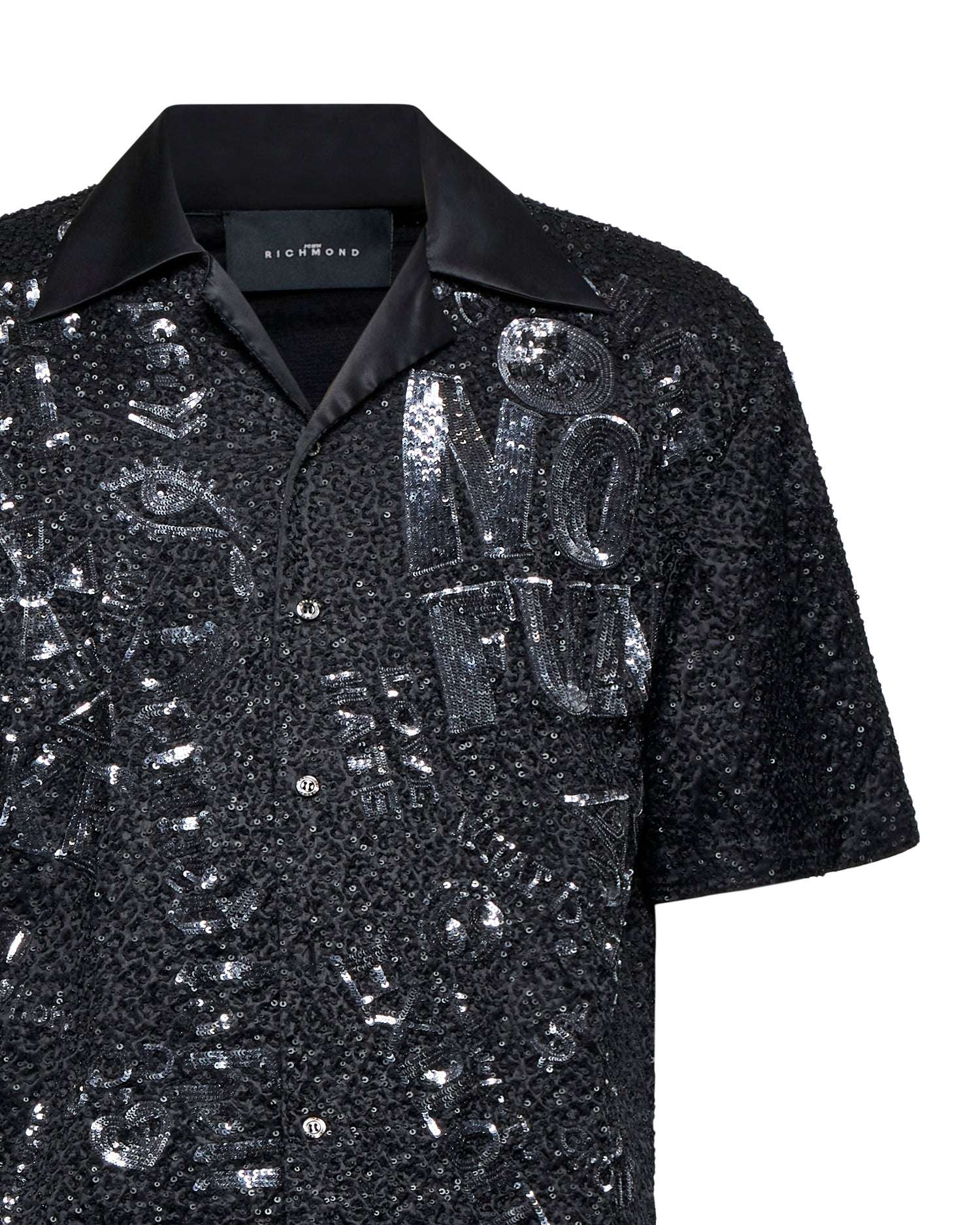 Camicia uomo con paillettes e dettagli grafici Camicia