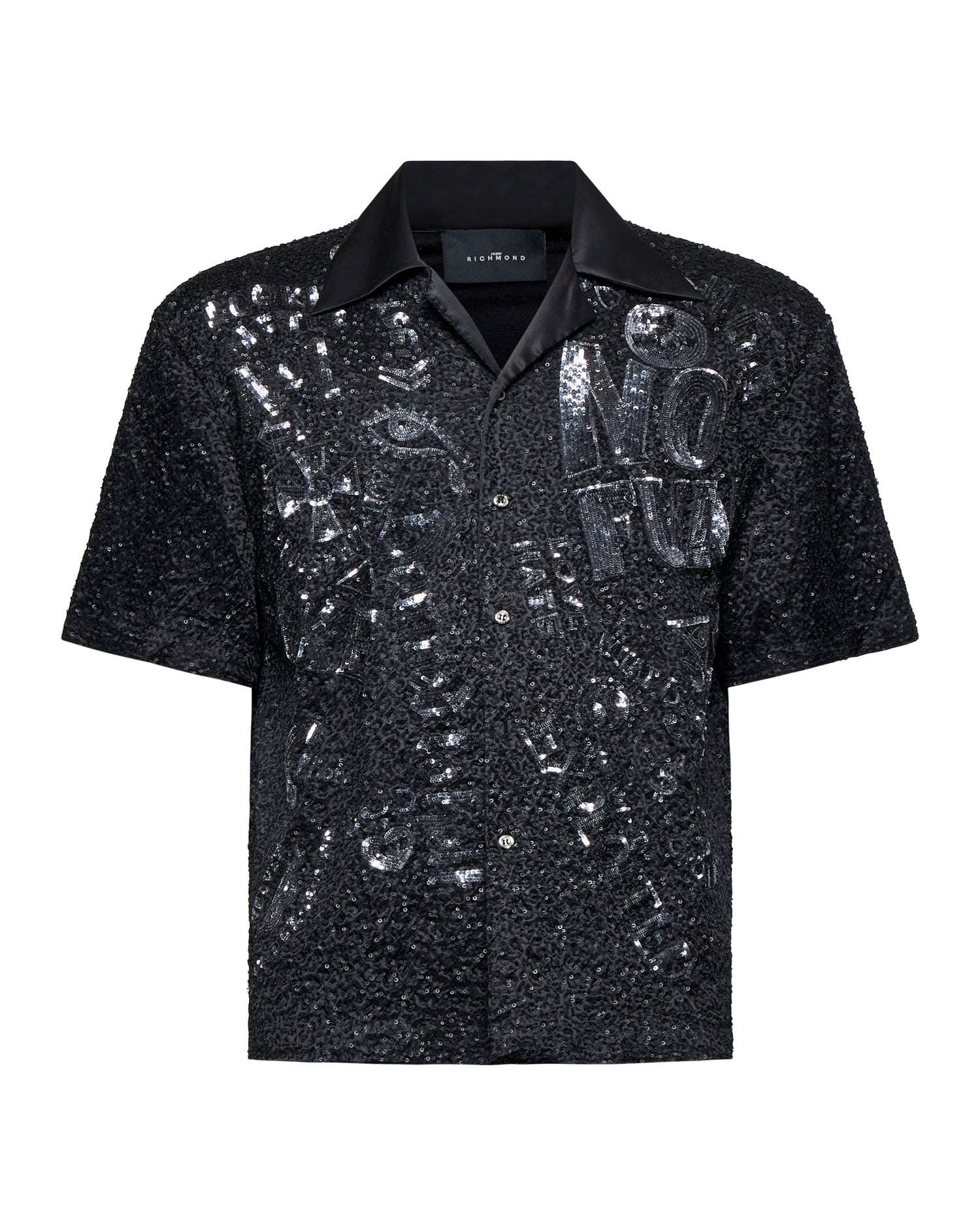 Camicia uomo con paillettes e dettagli grafici Camicia