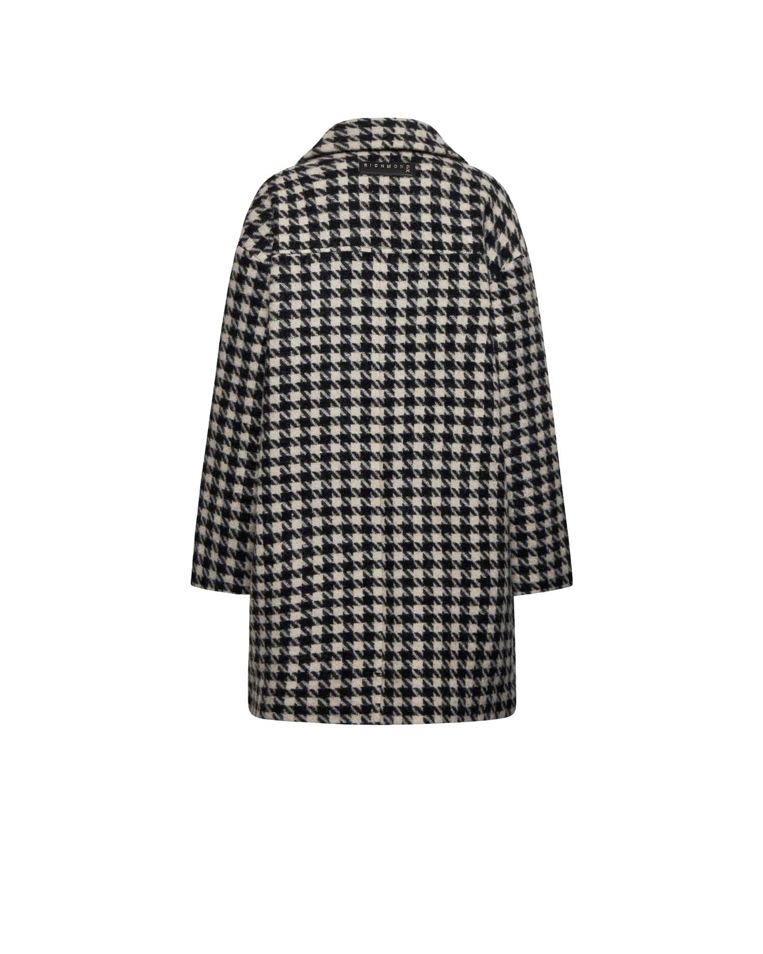 Double-breasted coat with houndstooth pattern – Iconic and refined style. Outerwear