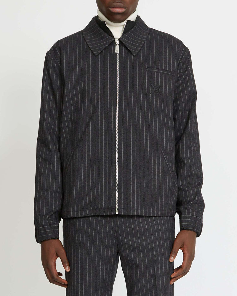 Striped cardigan with zip closure