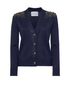 Cardigan with shoulders embellished with studs Cardigan