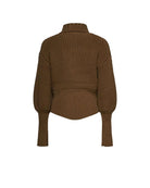 Cardigan with front zip and asymmetric hem Knitted