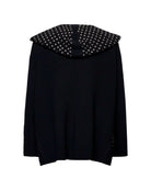 Black men's cardigan with hood and metallic details Cardigan