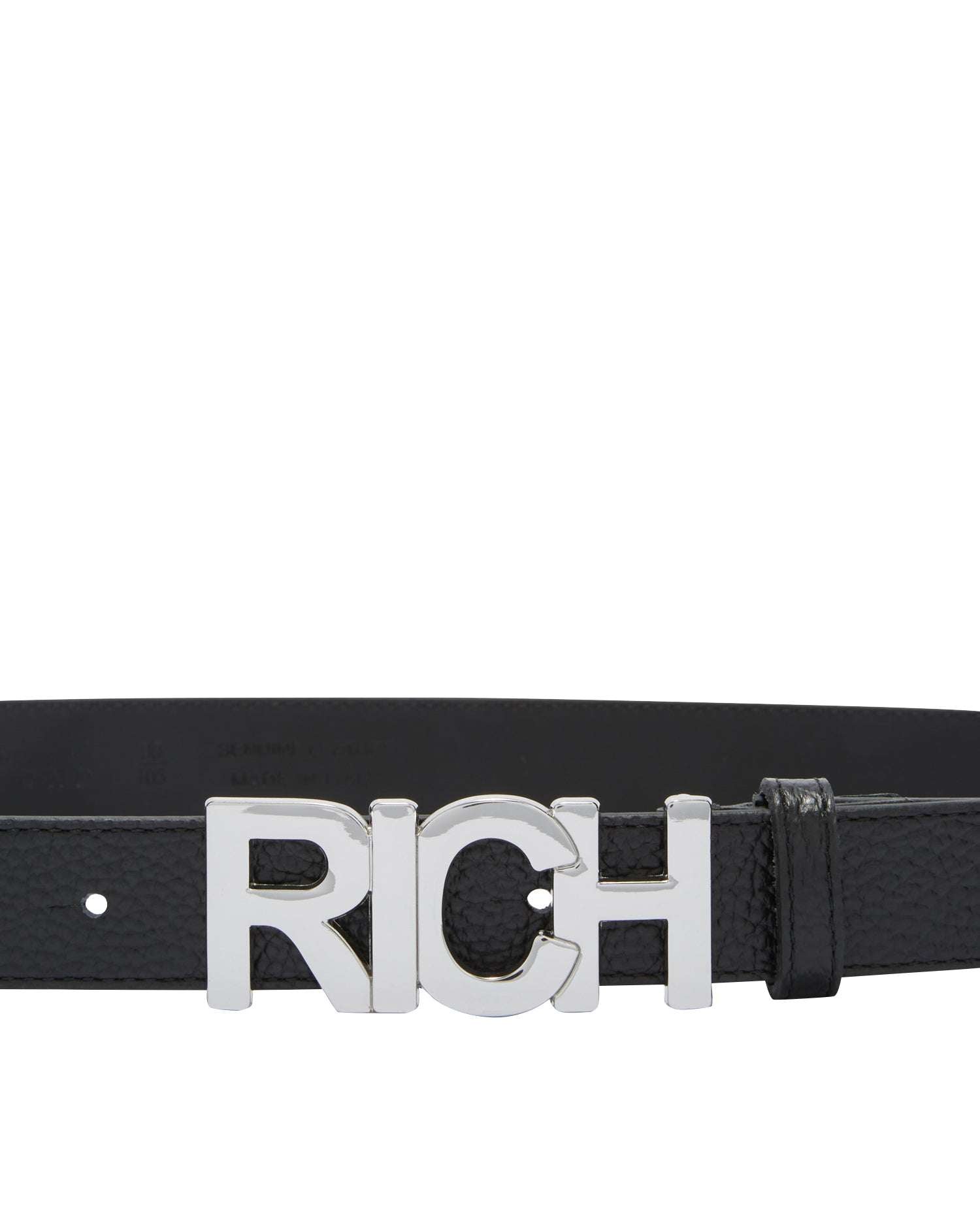 Cintura con fibbia metallica &ldquo;RICH&rdquo; e finitura martellata Accessori