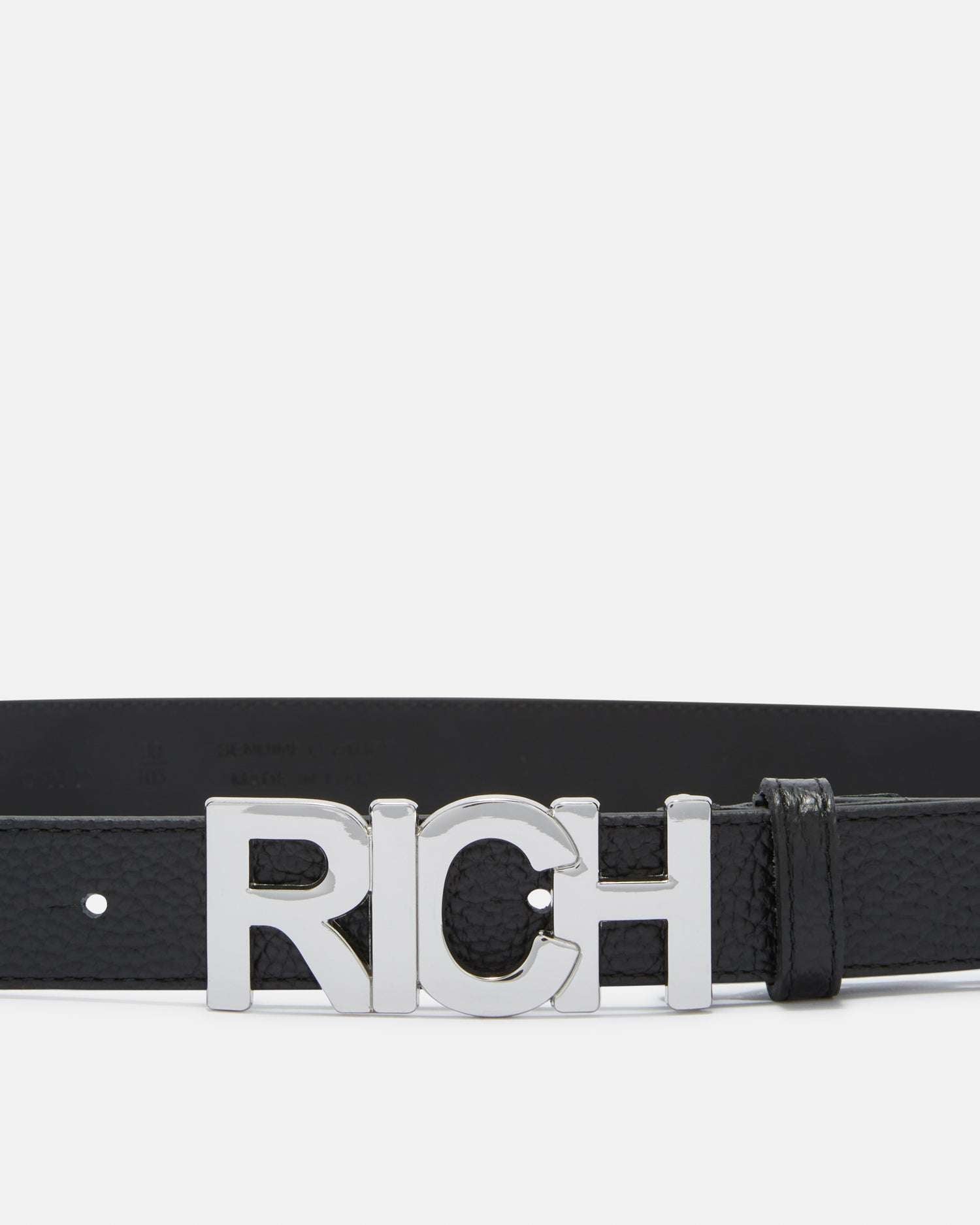 Leather belt with logo logo lettering – John Richmond