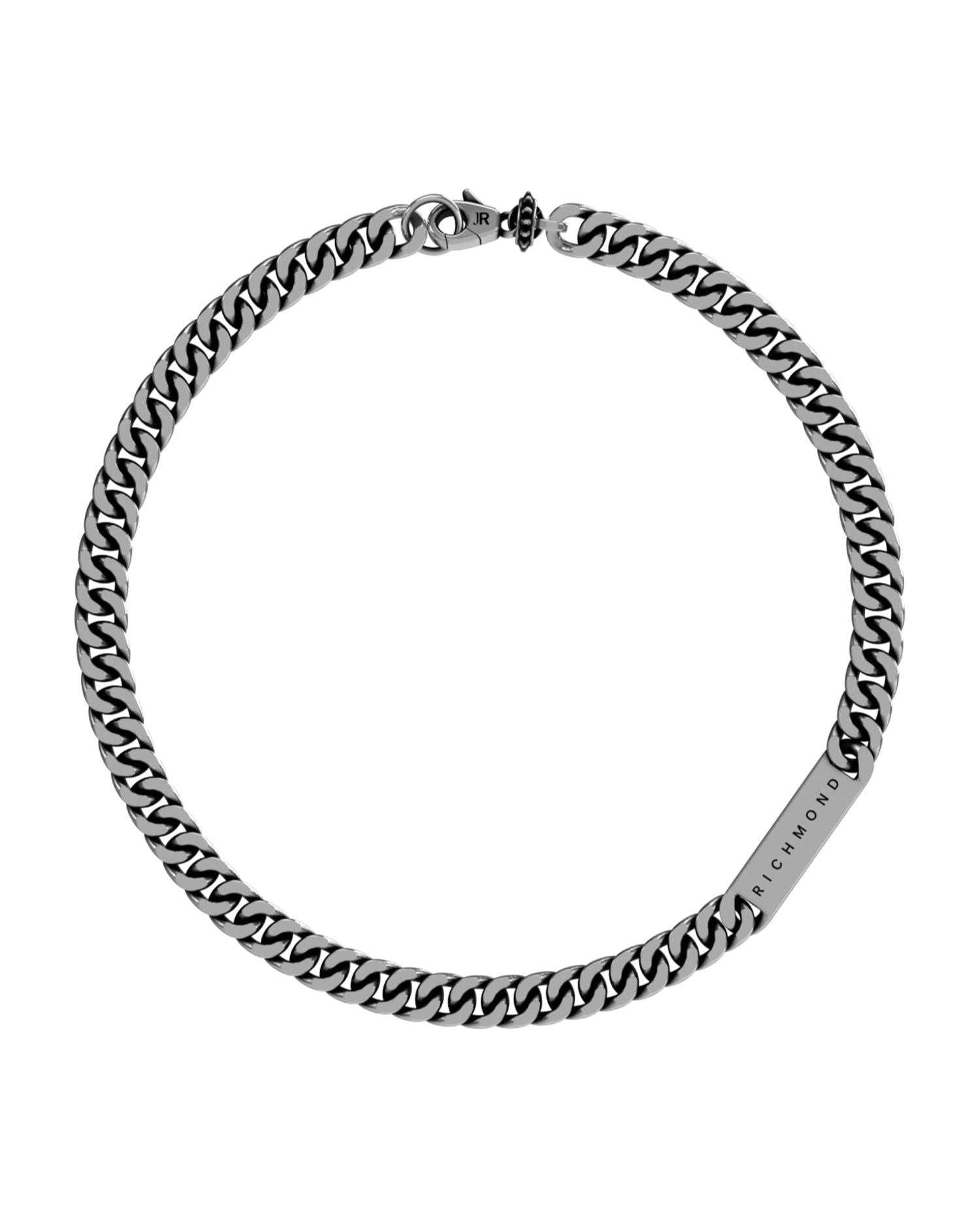 Collana a catena cubana con placca con logo