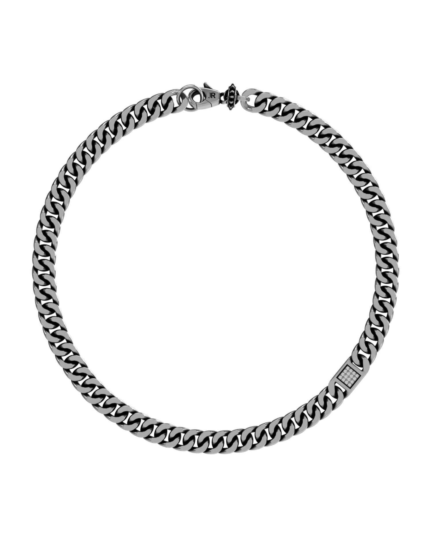 Collana a catena cubana con placca geometrica