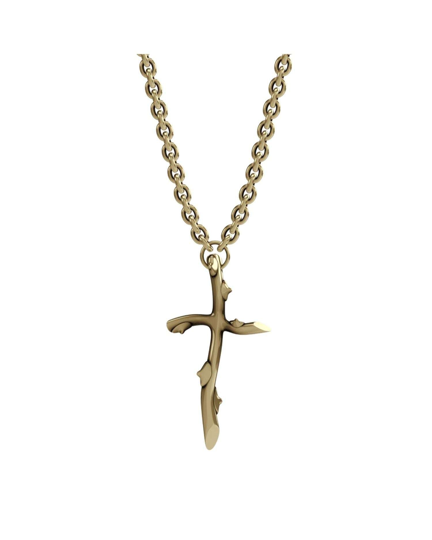 Collana con croce e spine oro grande John Richmond