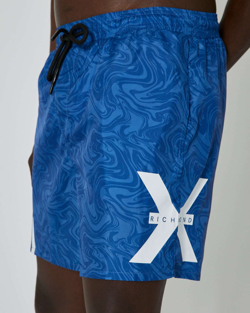 Swimsuit with pattern and logo print