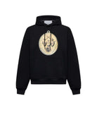 Felpa con cappuccio e stampa medaglione Felpa