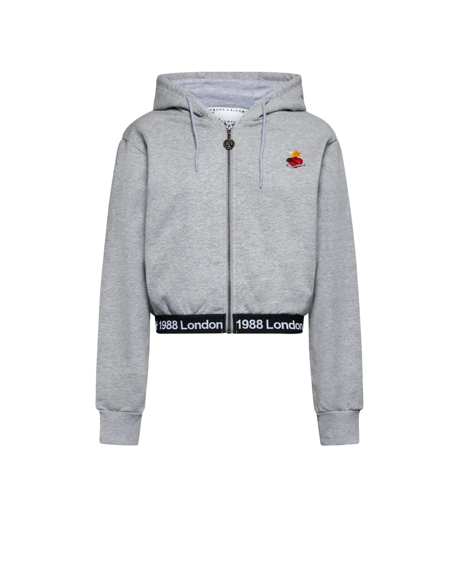 Felpa con cappuccio e zip con dettagli iconici Felpa