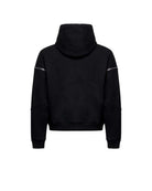 Felpa con cappuccio, zip e logo ricamato a contrasto Felpa