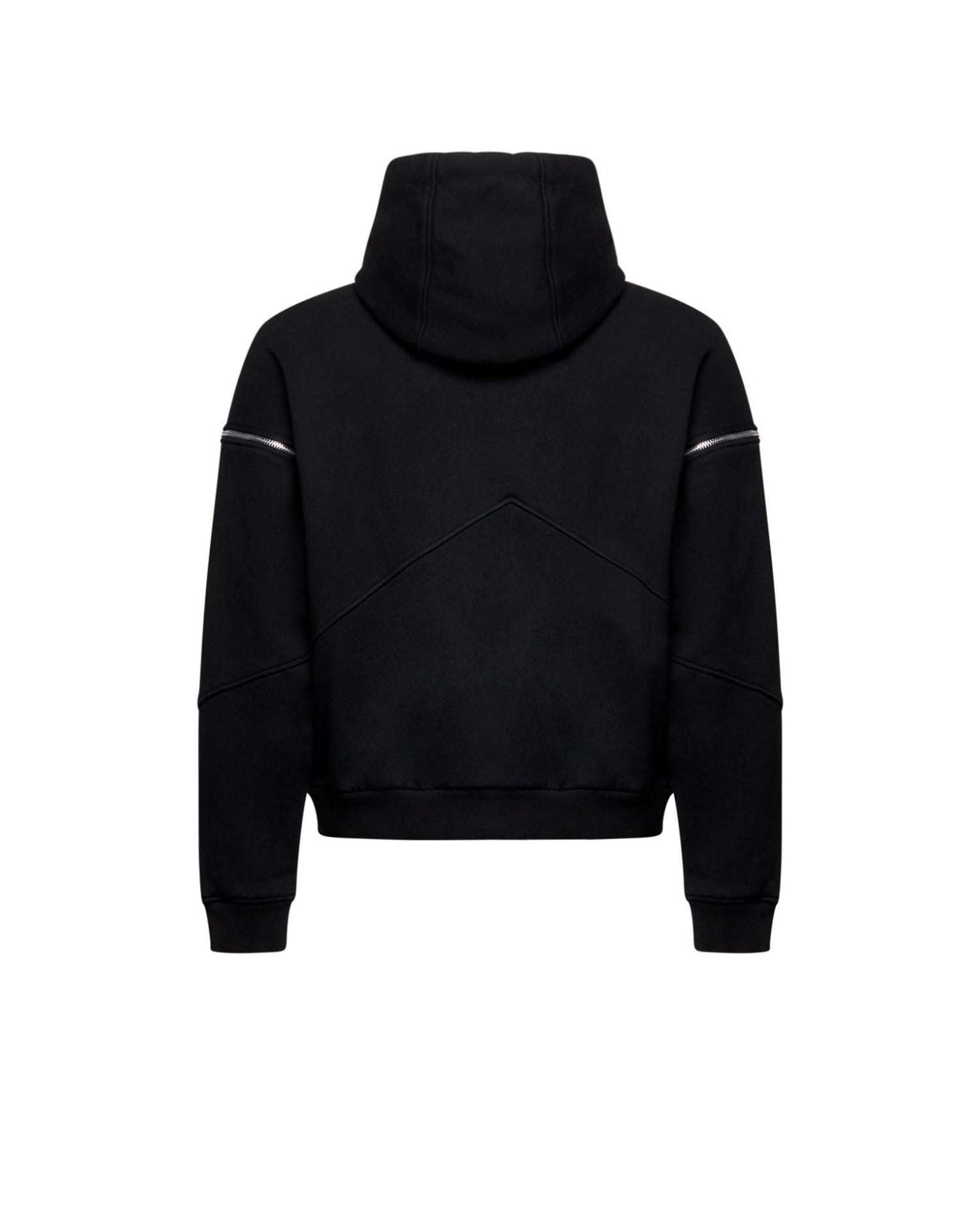 Hooded sweatshirt, zip and contrast embroidered logo – John Richmond