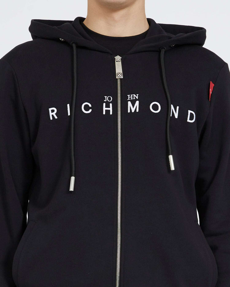 Sweatshirt with zip and logo on the front