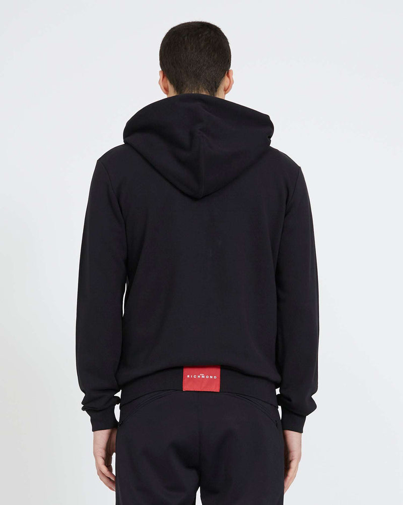 Sweatshirt with zip and logo on the front
