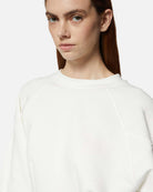 Felpa cropped bianca con maniche oversize Felpa