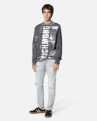 Felpa girocollo con stampa grafica effetto vintage Felpa