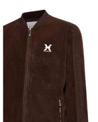 Felpa uomo marrone con zip e logo Richmond X Felpa