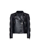 Giacca biker con applicazioni e dettagli metallici Capispalla