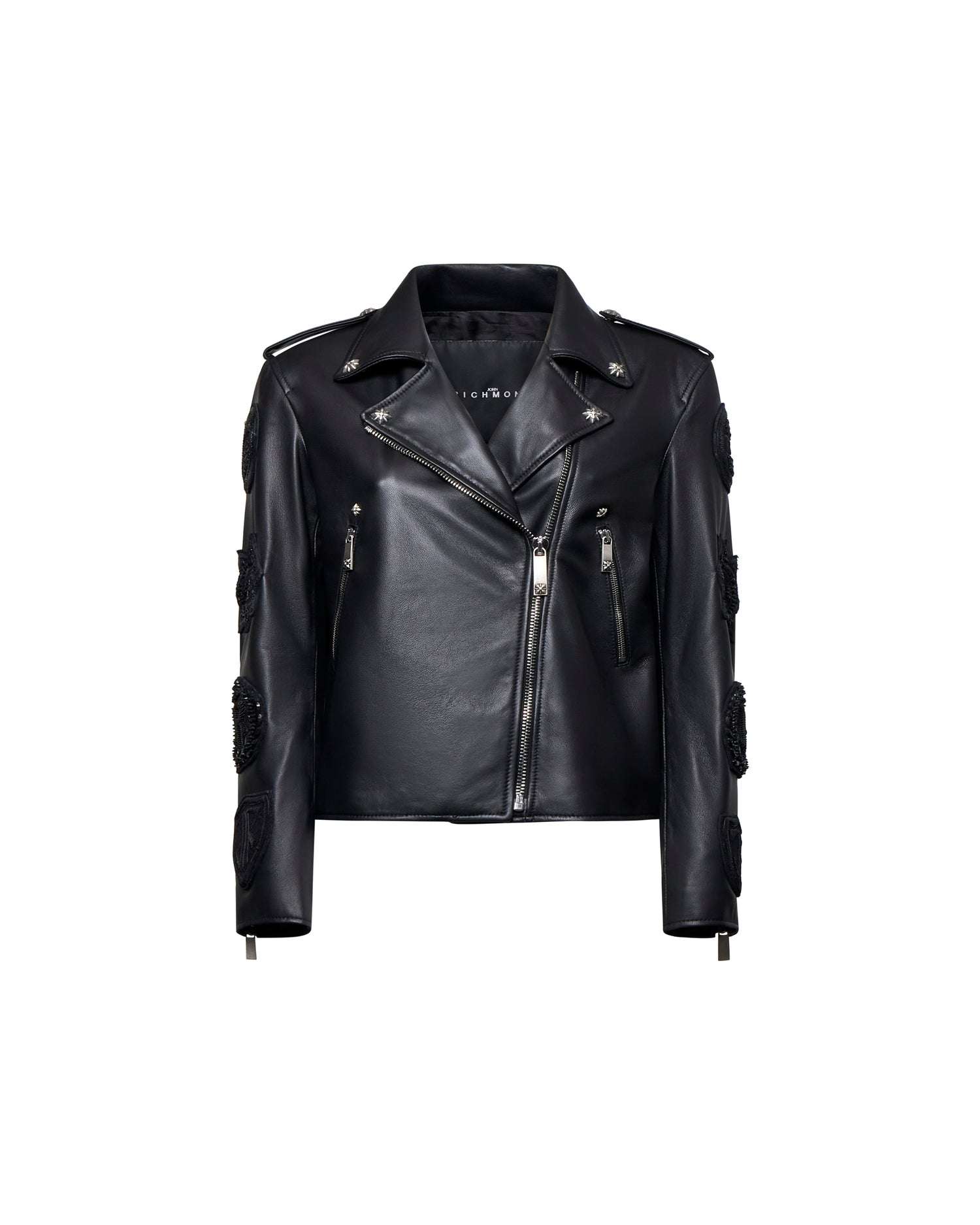 Giacca biker con applicazioni e dettagli metallici Capispalla