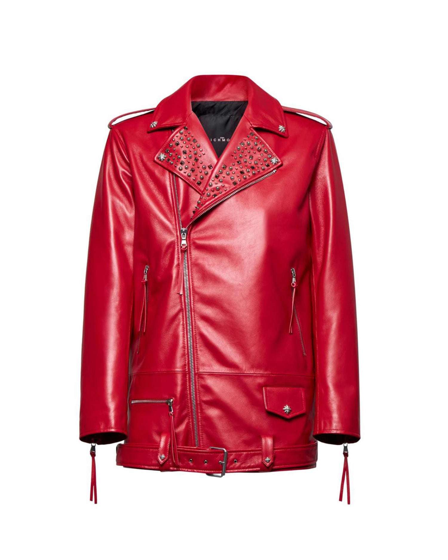 Giacca biker con revers decorato e zip asimmetrica Capispalla