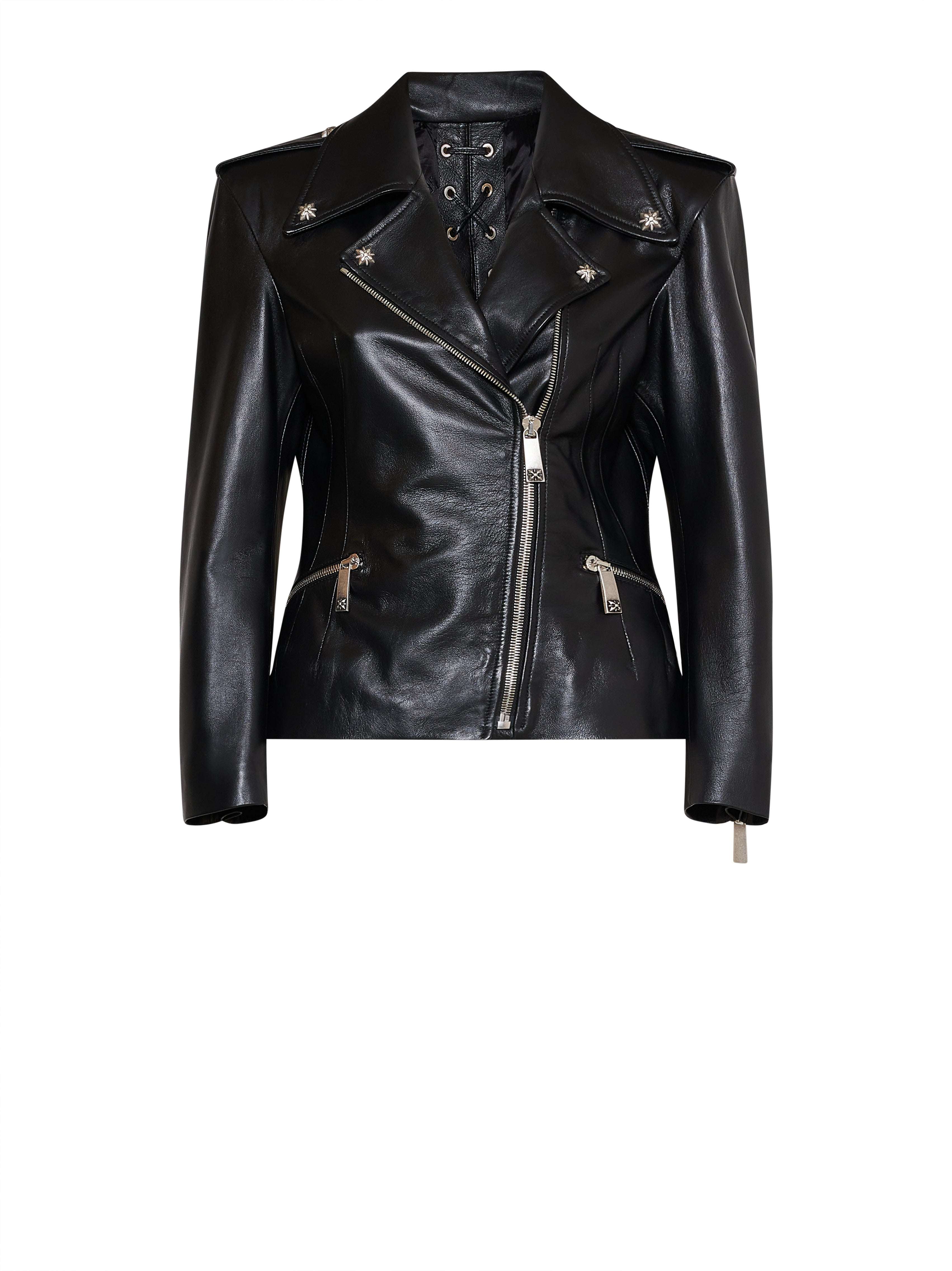 Giacca Stile Biker con Chiusura Asimmetrica e Dettagli Decisi GIUBBINO