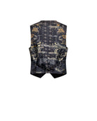 Waistcoat with decorative print and tailored cut. Outerwear