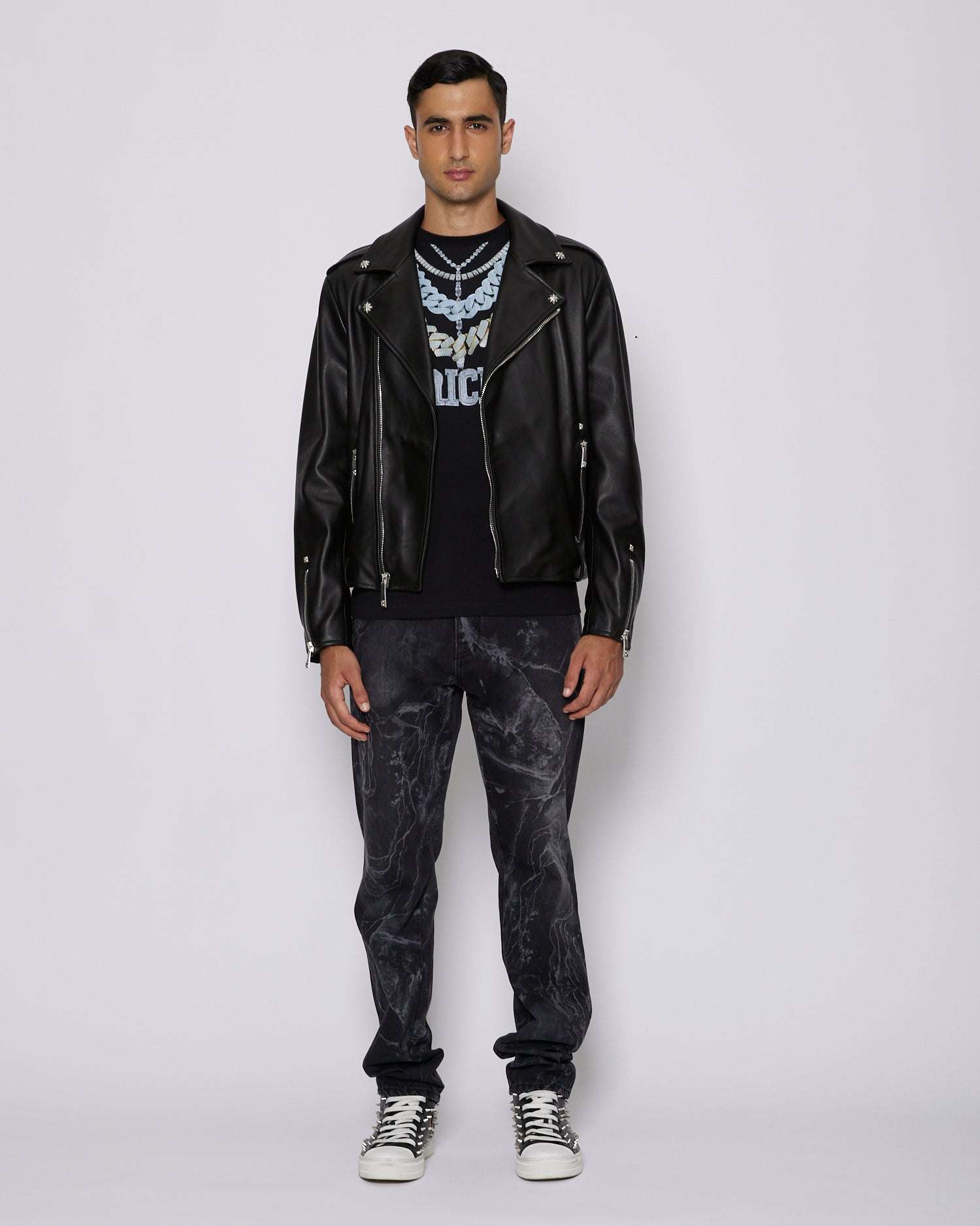 John Richmond ライダースジャケット Genderless bomber in 100% leather – John Richmond