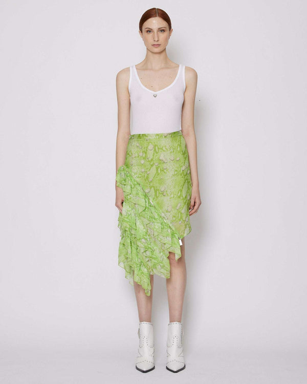 Skirt with pattern and ruffles