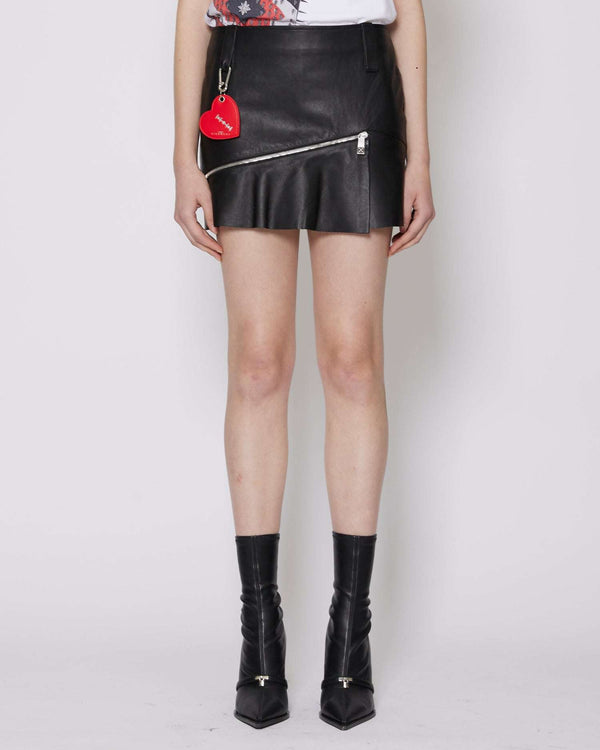 Mini skirt with zipper front