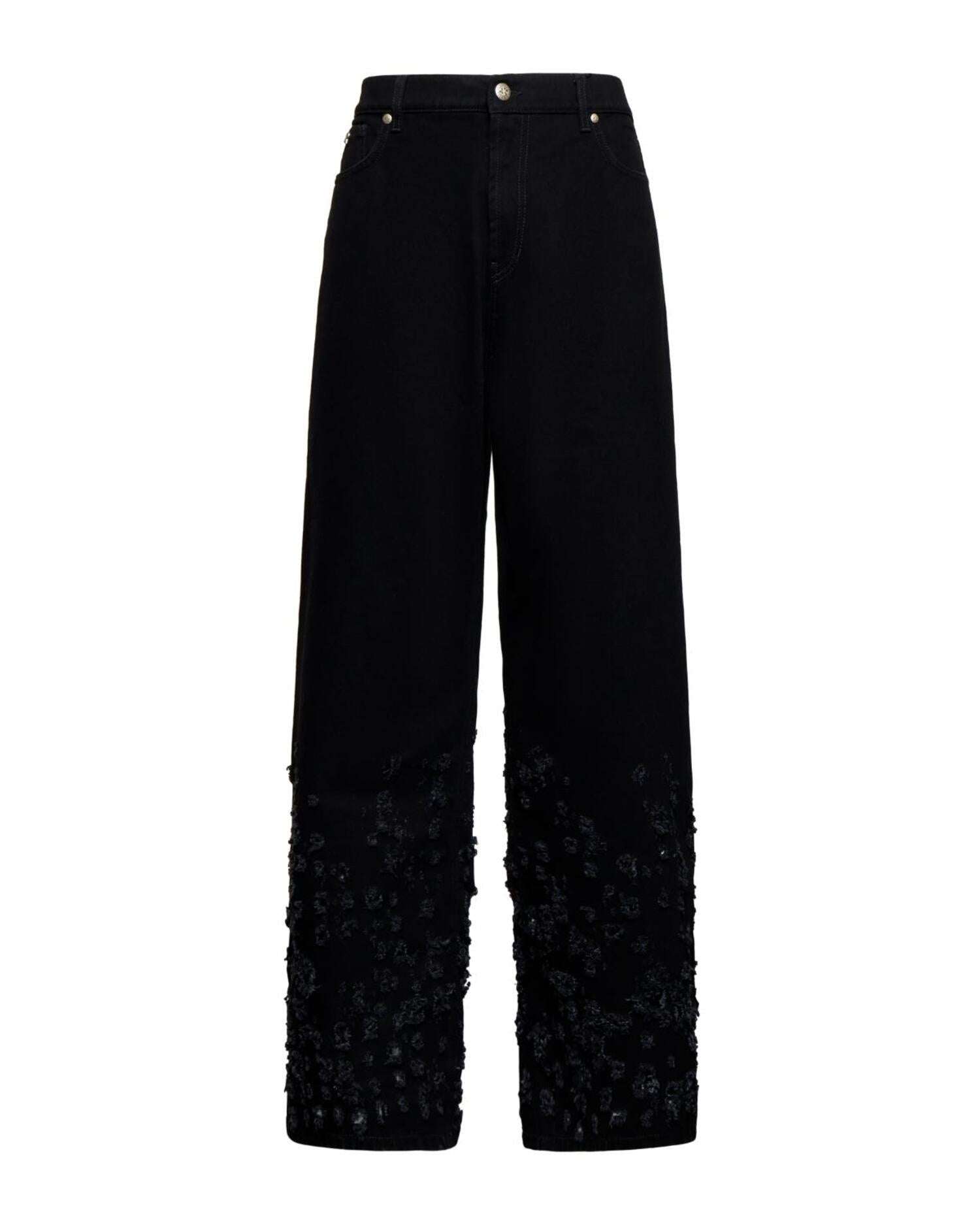 Jeans baggy con scritta RICH e dettagli decorativi Jeans