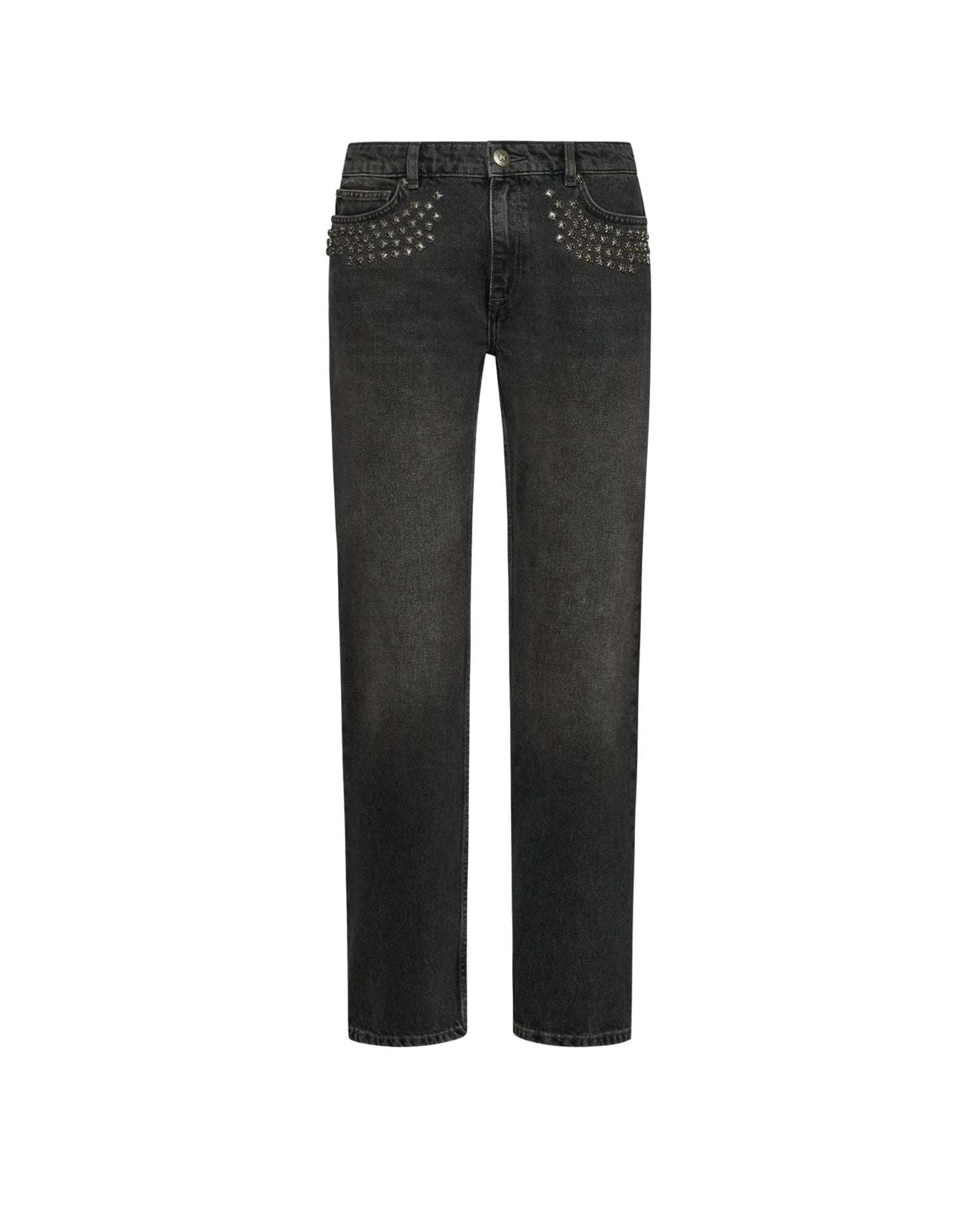 Jeans cinque tasche con dettagli borchiati sul davanti Jeans