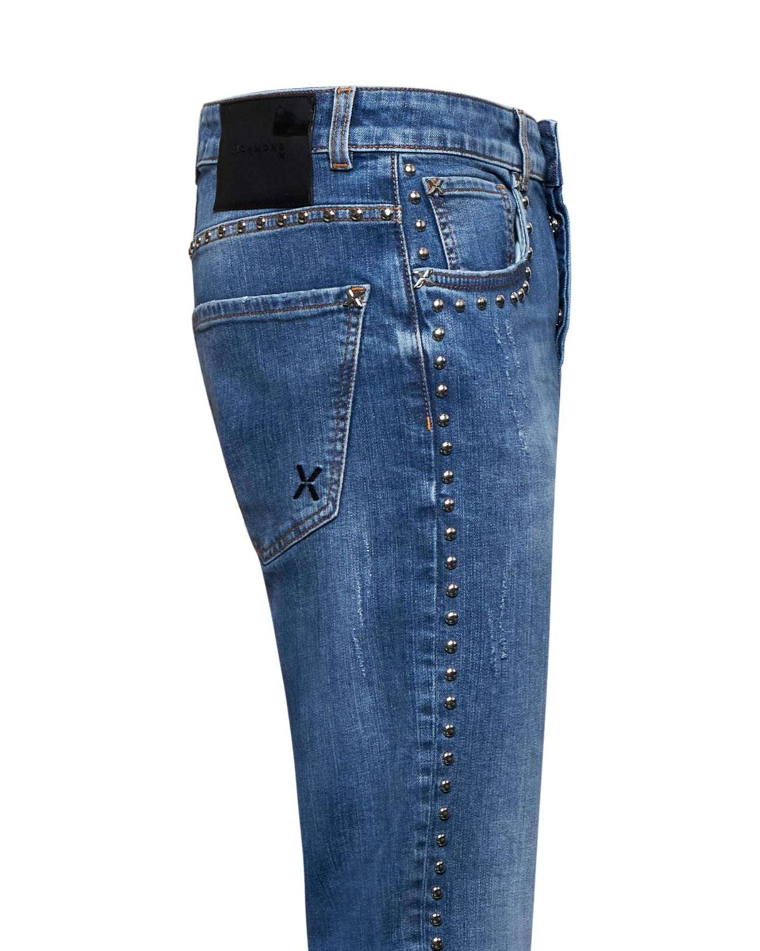 Jeans cinque tasche con profili borchiati Jeans