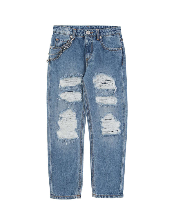 Jeans con strappi effetto used