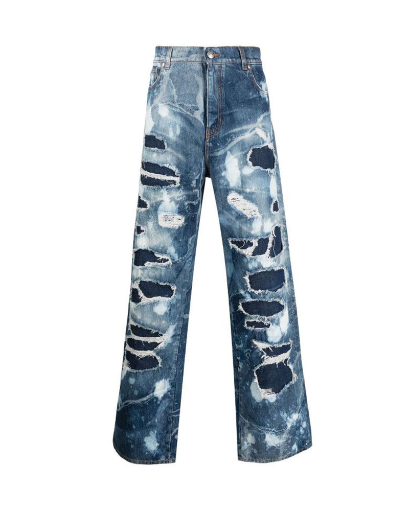 jeans gamba larga con pattern Jeans