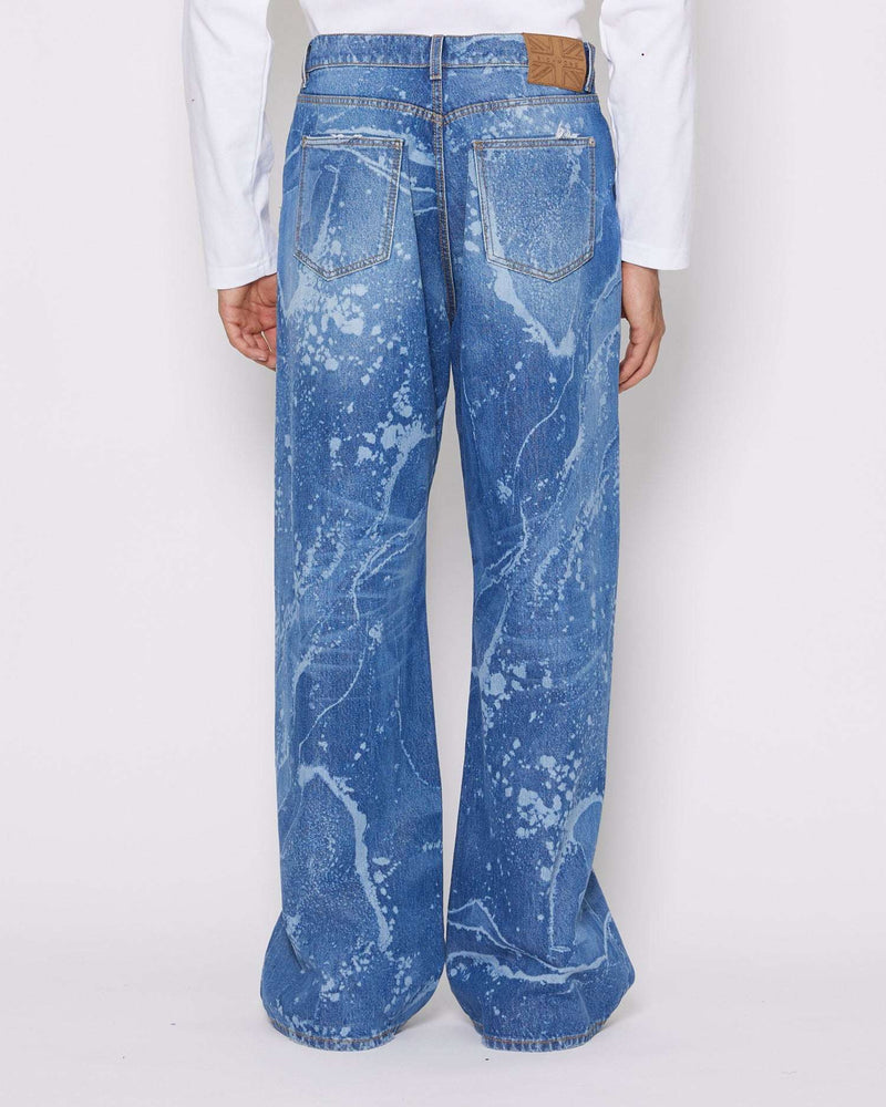 Wide leg jeans with front rips