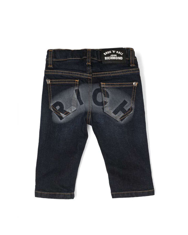 Iconic jeans with logo on the back