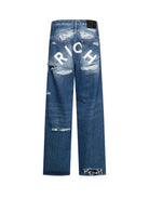 Jeans &amp;quot;Rich&amp;quot; Dritto con Effetto Destroyed Jeans